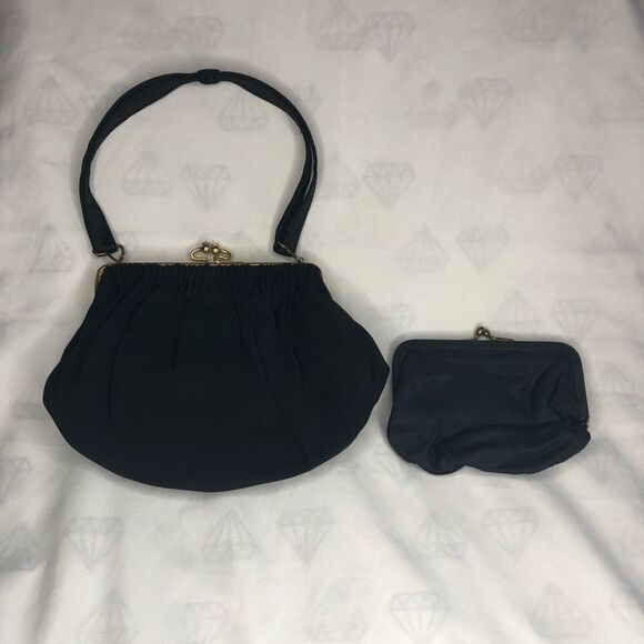 vintage Black Gorwood Bag, Rhinestone Clasp - Picture 7 of 7